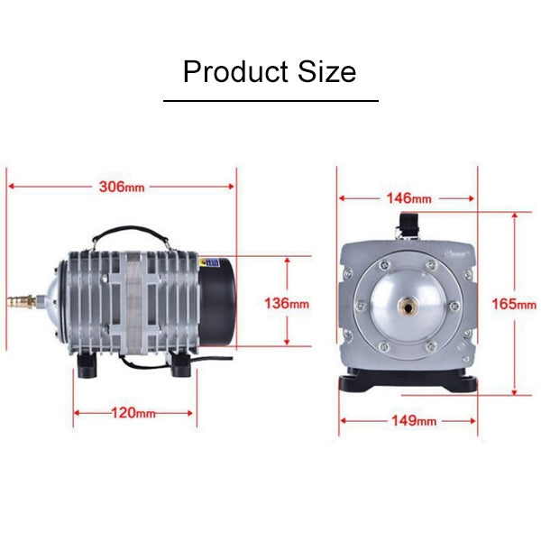 ACO-012A 390W 158L/Min Electromagnetic Air Pump Compressor Seafood Fish Tank Increase Oxygen Air Flow Spliter, US Plug, ACO-012A